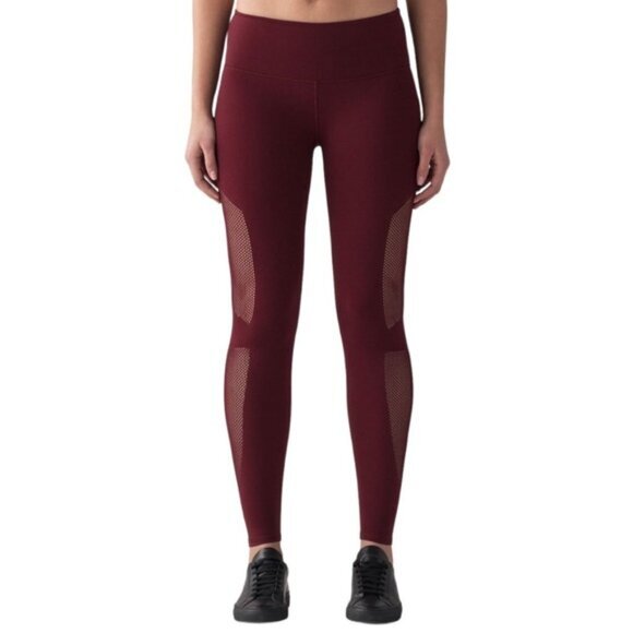 Lululemon Reveal 7/8 Tights Deep Rouge Leggings Mesh Dotted Seamless Size XS - Picture 4 of 16